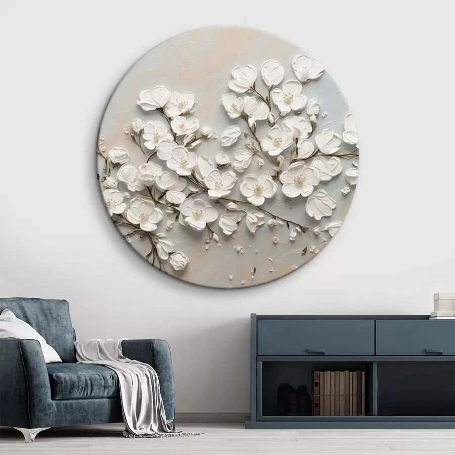 carta da parati Fiore bianco di piccole dimensioni in pittura acrilica nr. r42921