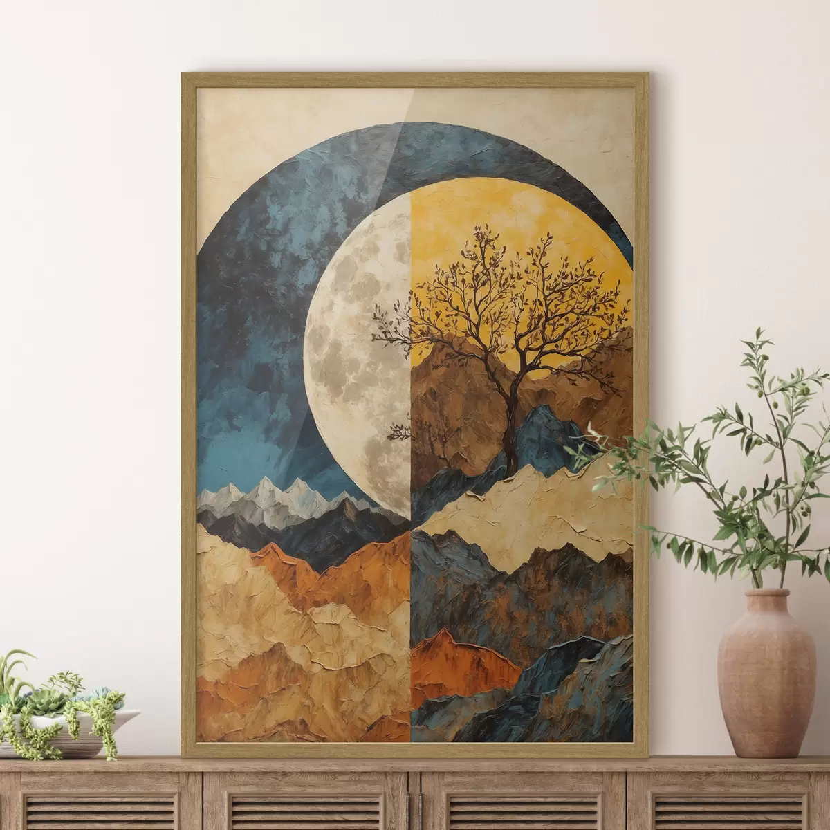 Poster Luna ambrata sulle colline f42770