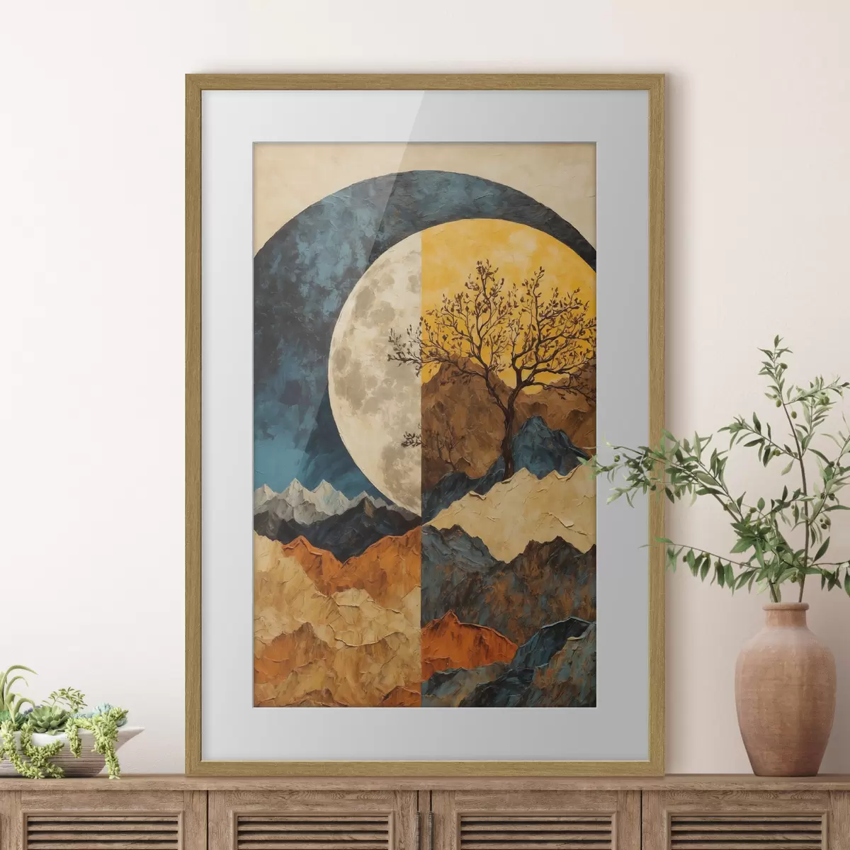 Poster Luna ambrata sulle colline f42770