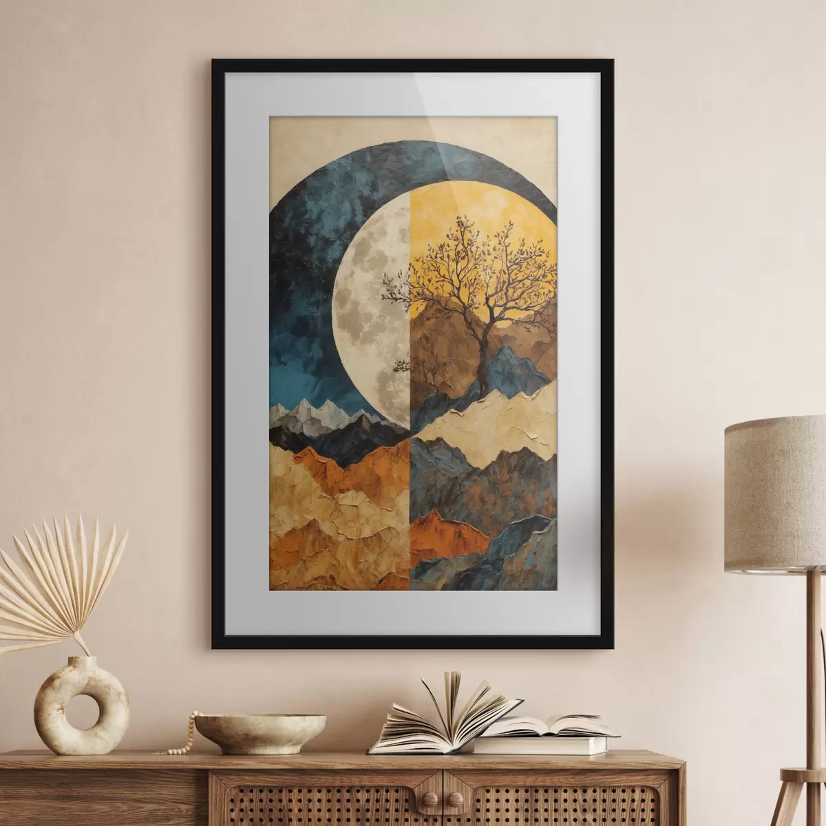 Poster Luna ambrata sulle colline f42770