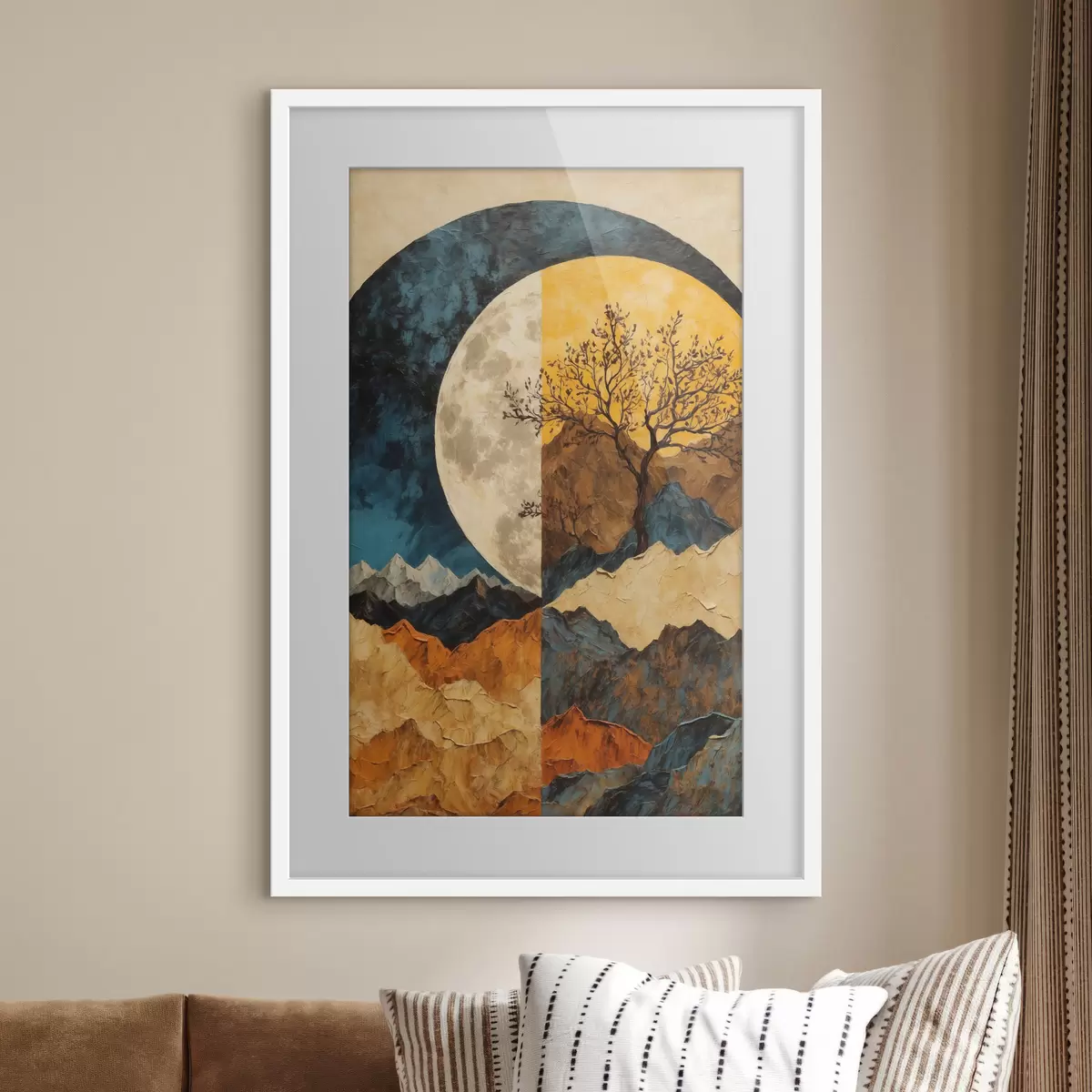 Poster Luna ambrata sulle colline f42770