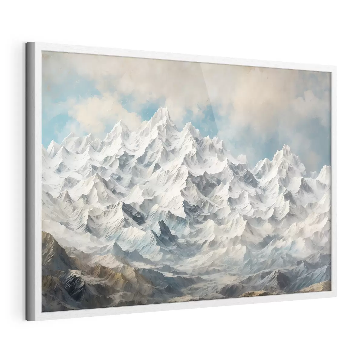 Poster montagna fnowy in stile pittura acifca f42775