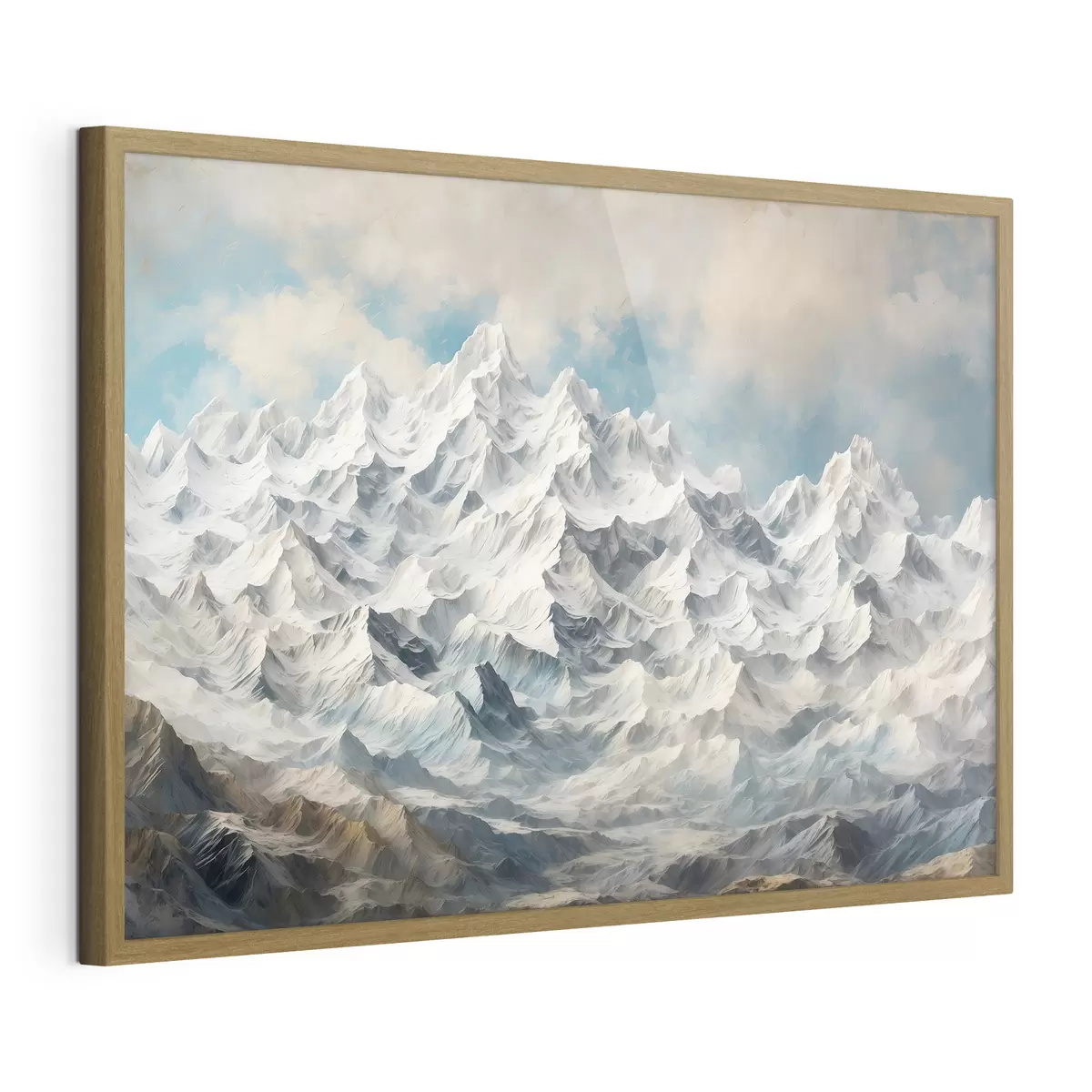 Poster montagna fnowy in stile pittura acifca f42775