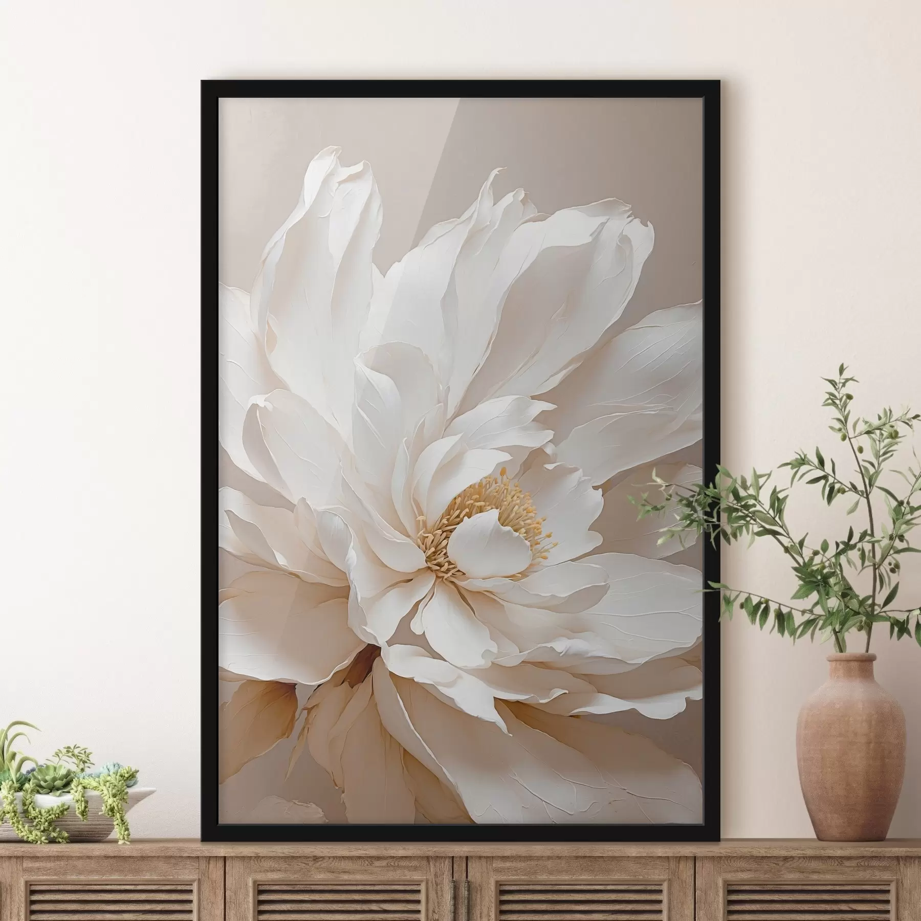 carta da parati Flussi bianchi su fondo beige nr. f42778