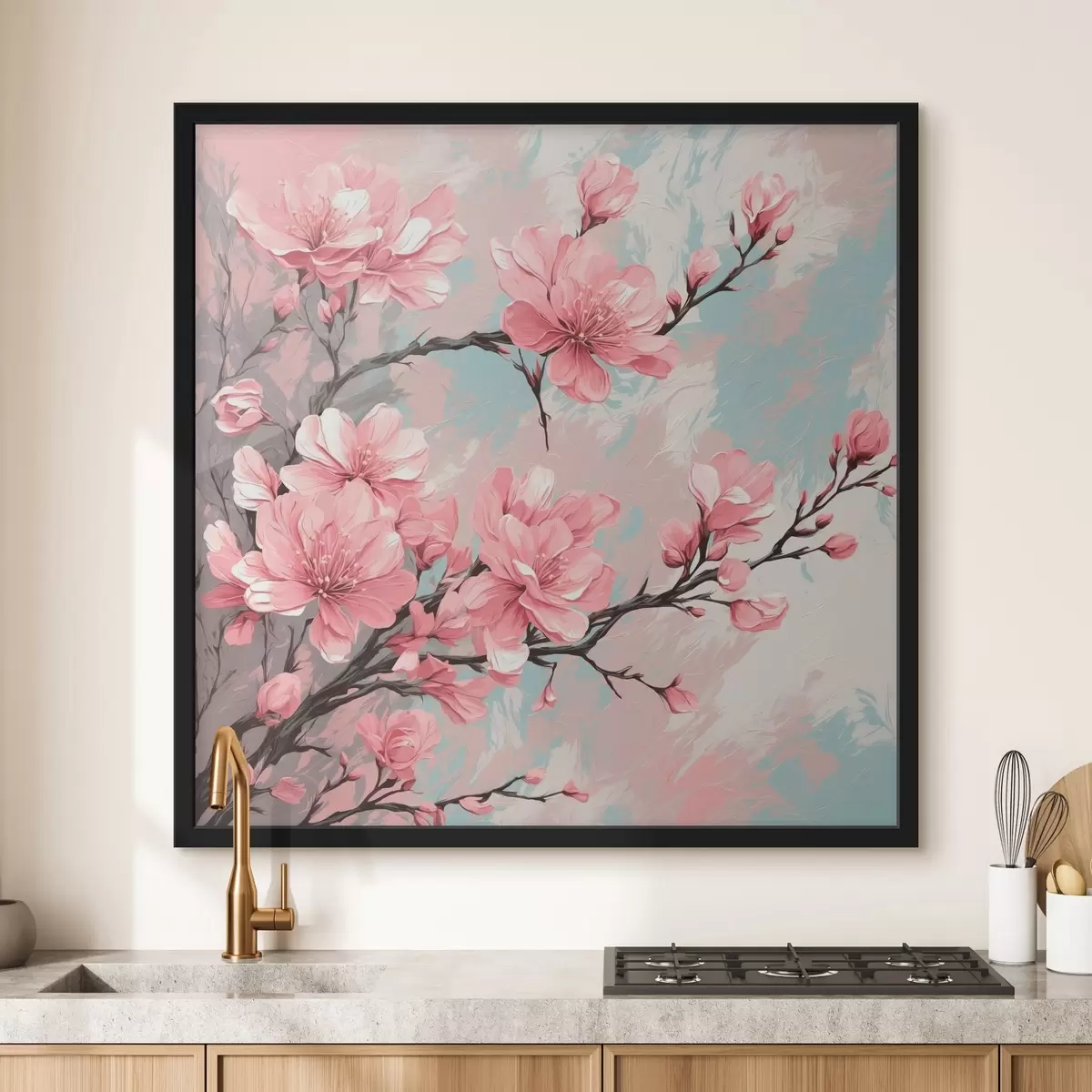 Poster Flussi rosa e ftemf in stile pittura acifca f42918