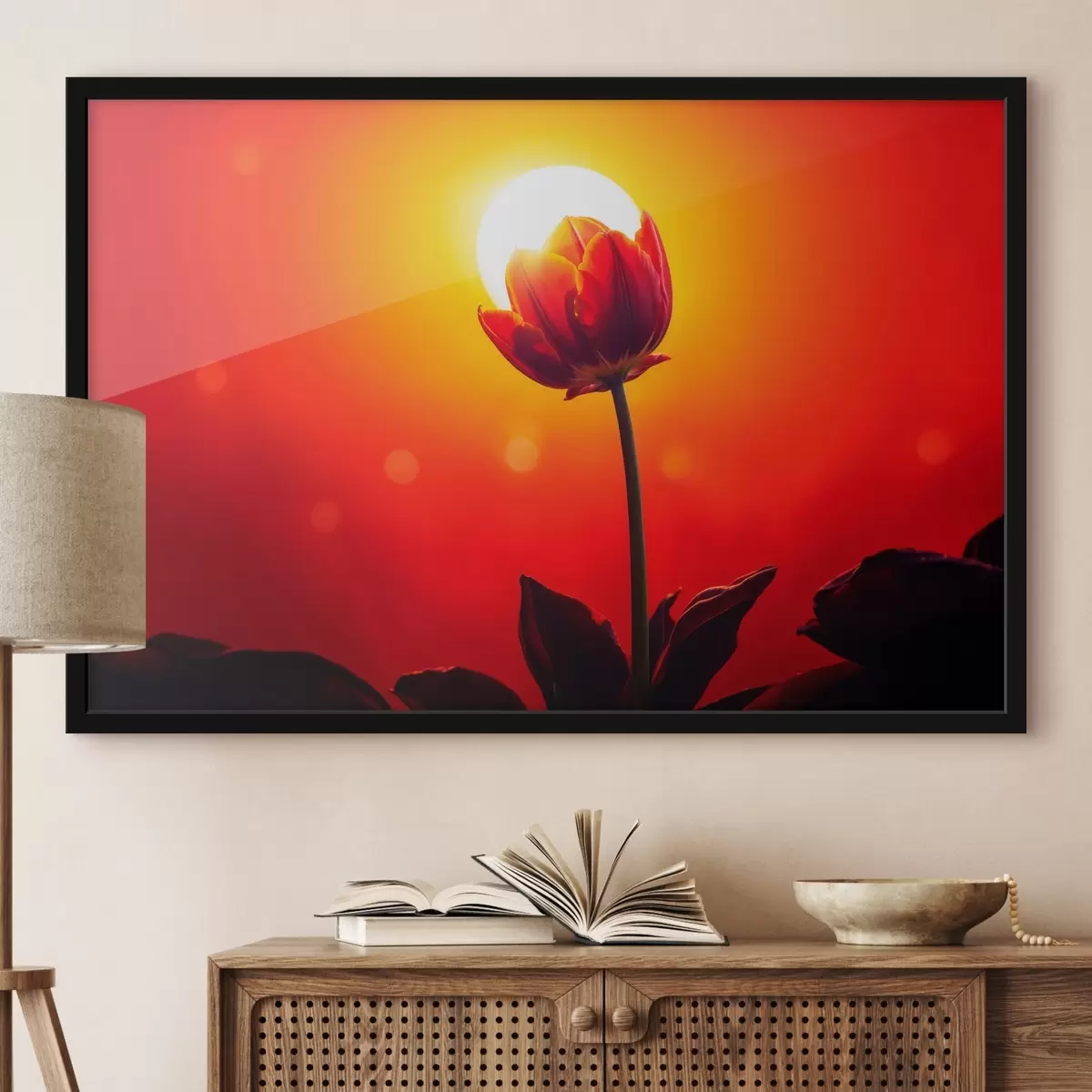 Poster Tulipano su funfet backgfound f42922