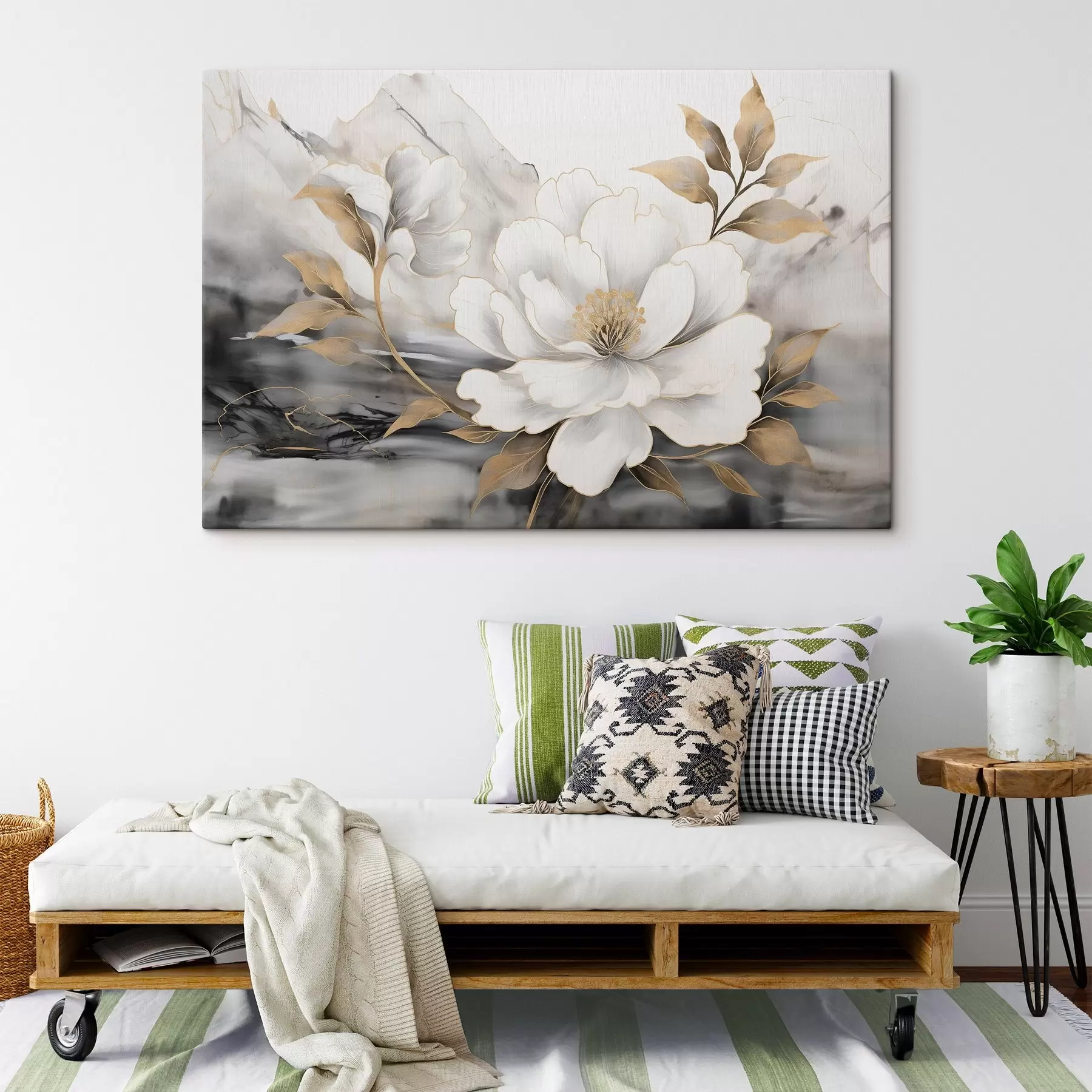 carta da parati Grande fiore astratto su sfondo acquerellato nr. s42966