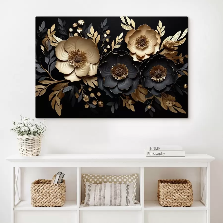 carta da parati Bellissimi fiori su sfondo scuro nr. s42968