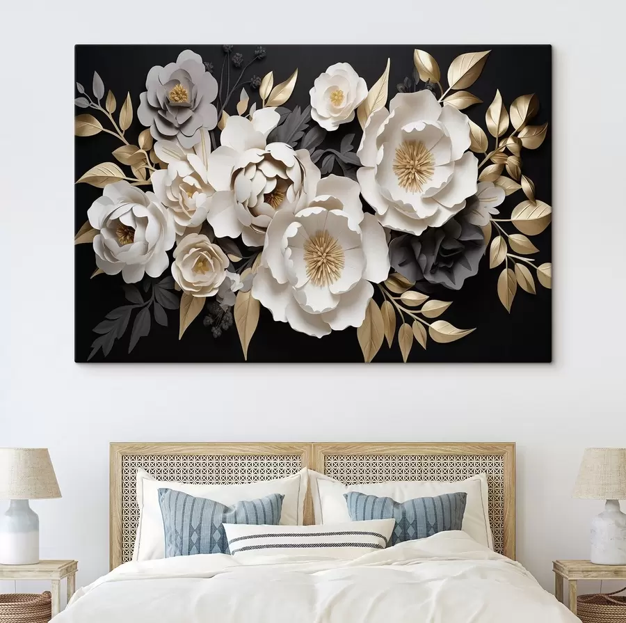 carta da parati Splendidi fiori su sfondo scuro nr. s42969