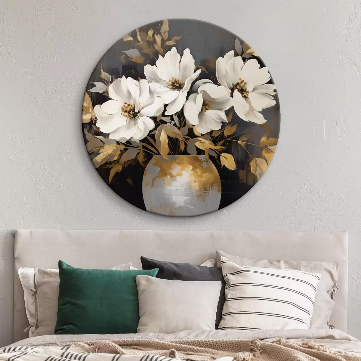 Quadri rotondi Peonie arboree in vaso su un tavolo r42885