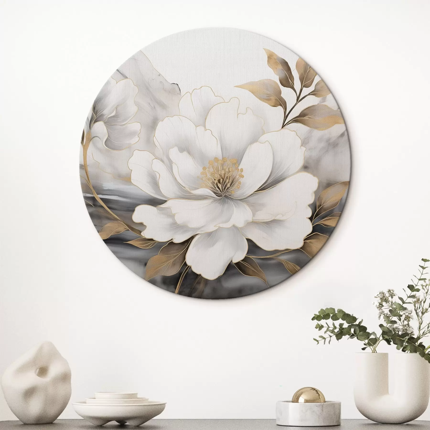 carta da parati Grande fiore astratto su sfondo acquerellato nr. r42966