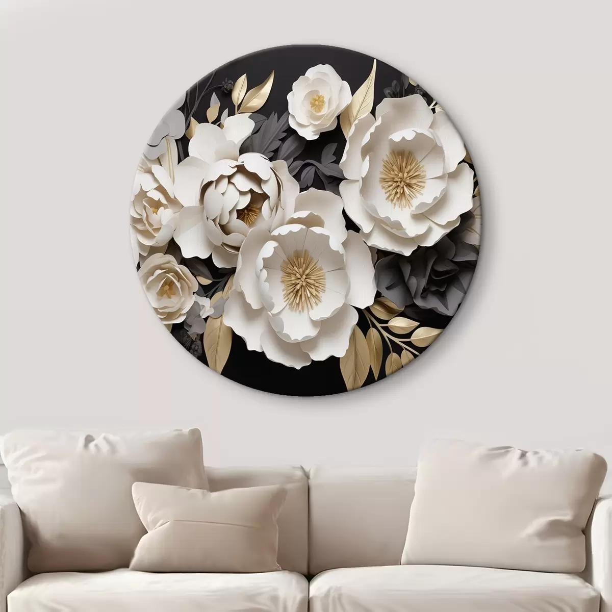 Quadri rotondi Splendidi fiori su sfondo scuro r42969