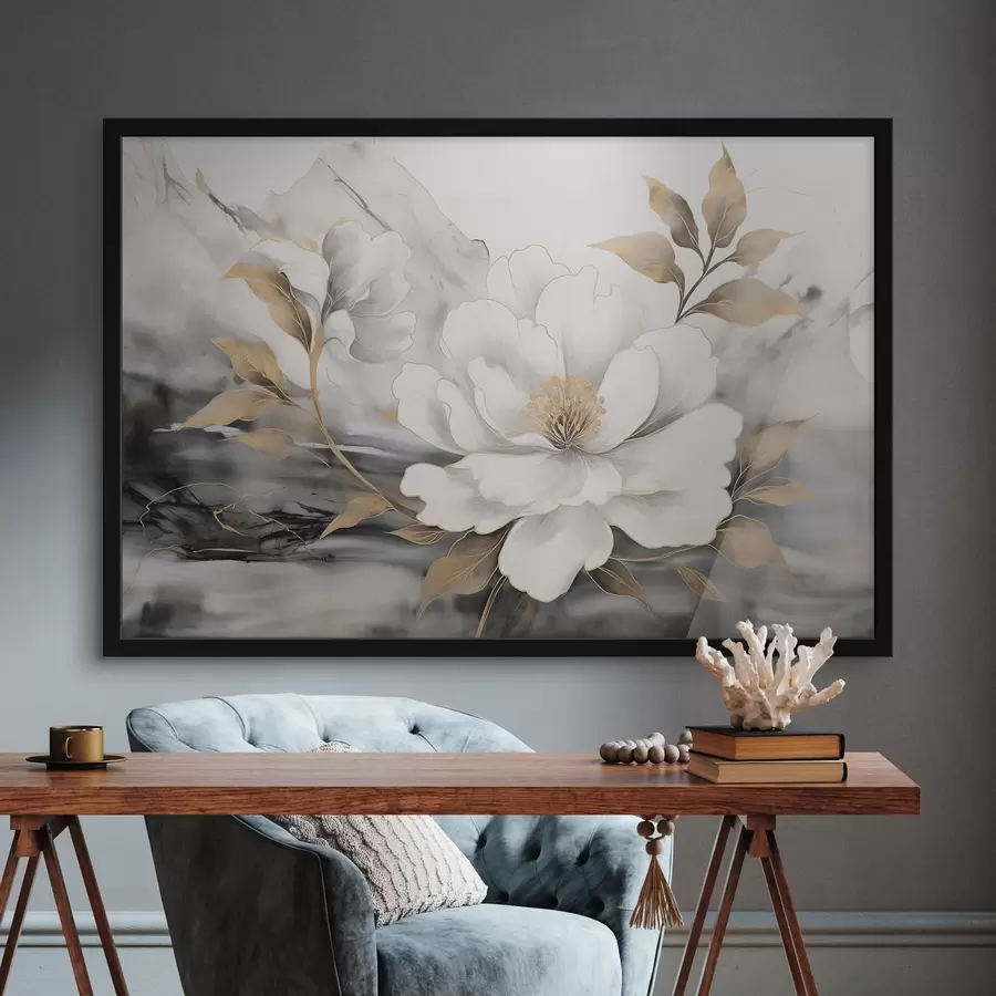 carta da parati Grande fiore astratto su sfondo acquerellato nr. f42966