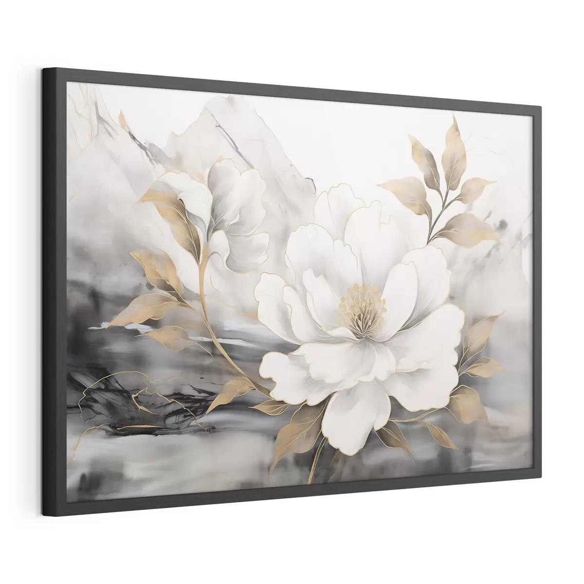 Poster Grande fiore astratto su sfondo acquerellato f42966