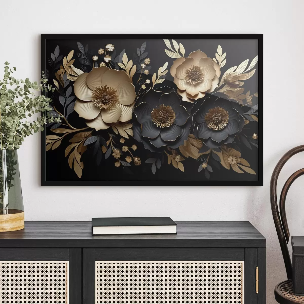 Poster Bellissimi fiori su sfondo scuro f42968