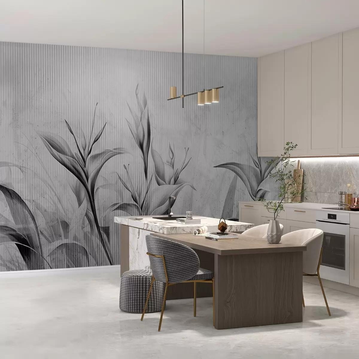 carta da parati Foglie in stile art nouveau nr. w03212