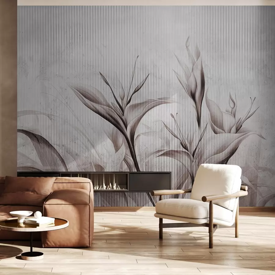 Carta da parati Floreale Foglie in stile art nouveau n. w03212v1