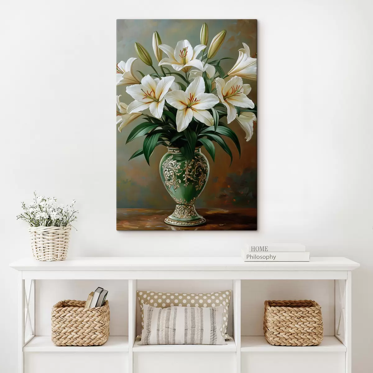 carta da parati Bouquet di gigli bianchi in vaso nr. s42975