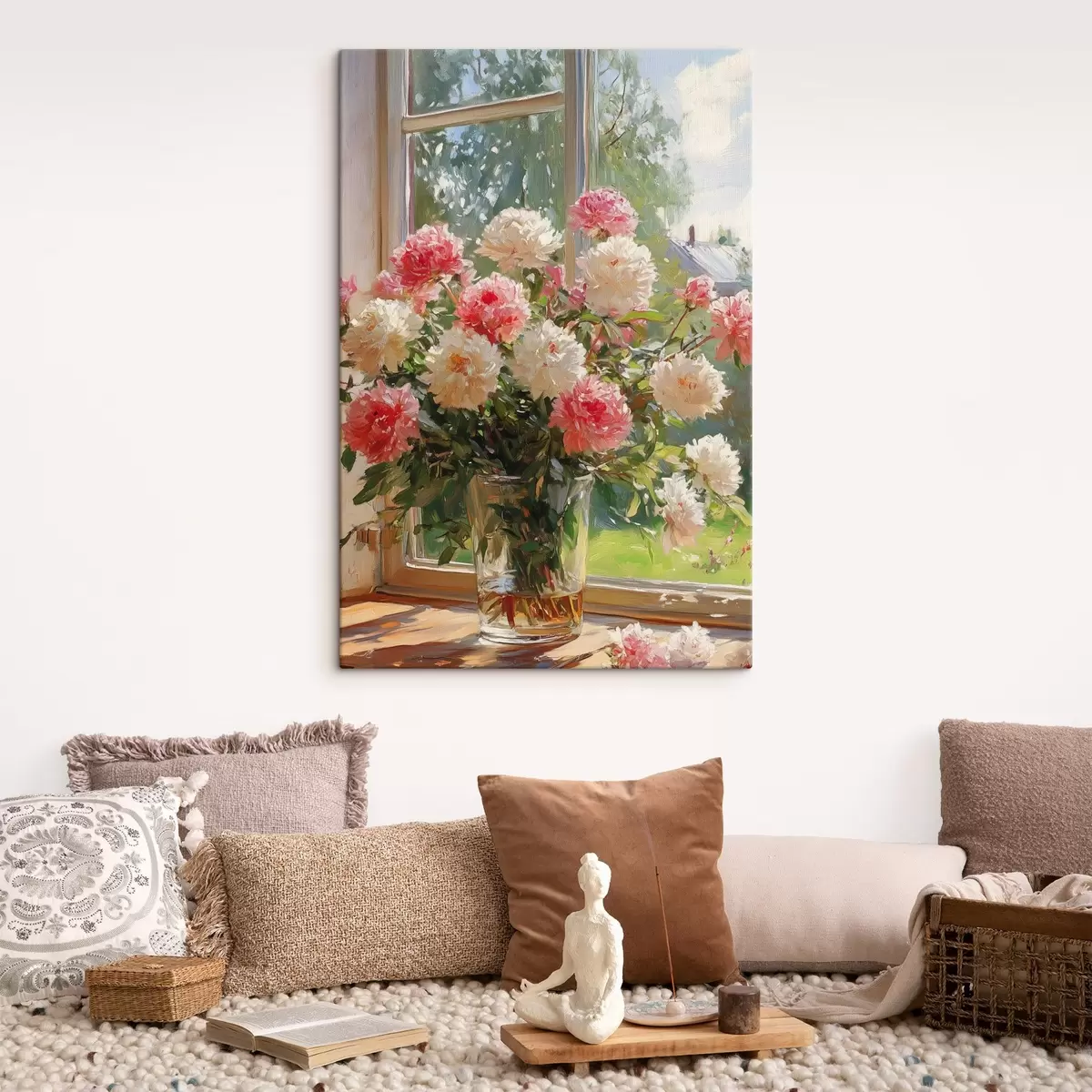 carta da parati Bouquet sulla finestra nello stile della pittura ad olio nr. s42978