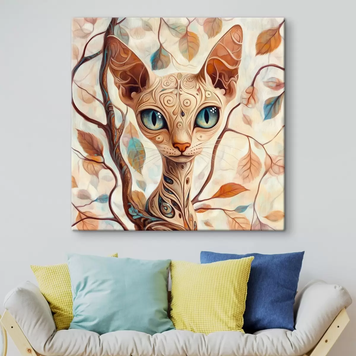 carta da parati Gattino e rami d'albero nr. s42988