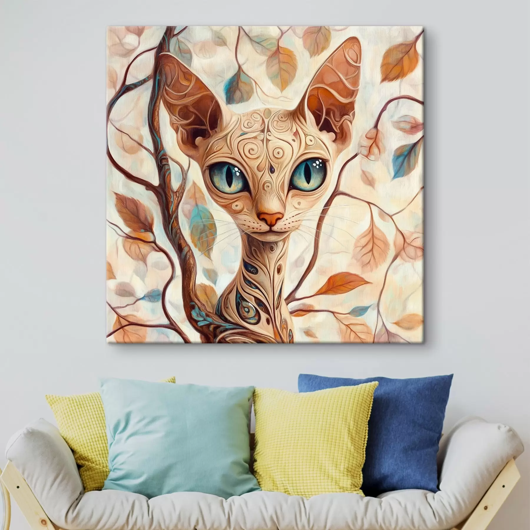 carta da parati Gattino e rami d'albero nr. s42988