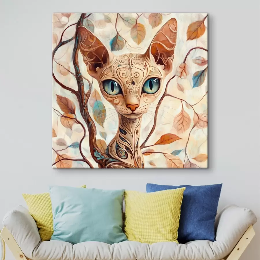 carta da parati Gattino e rami d'albero nr. s42988