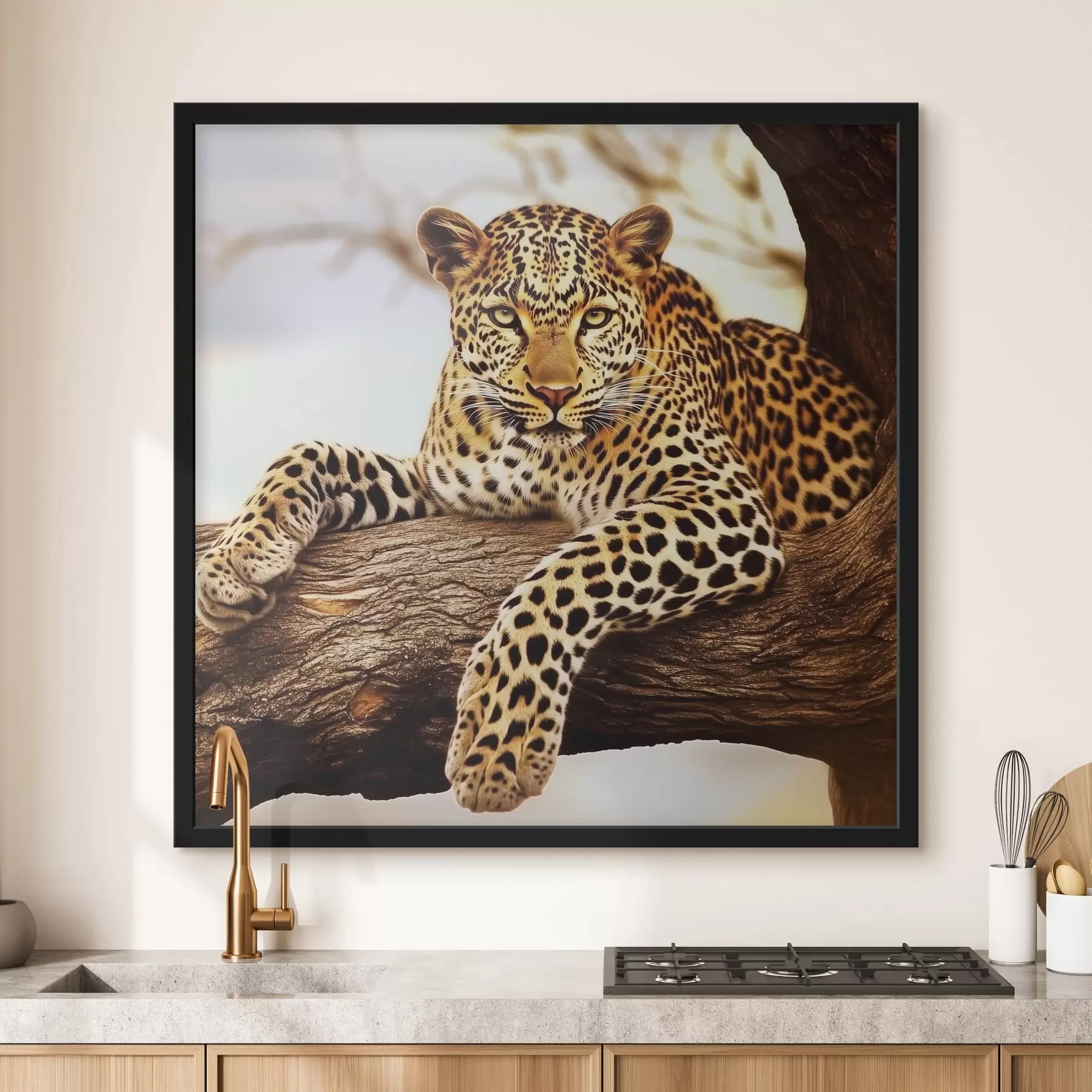 carta da parati Leopardo su un albero nr. f42984