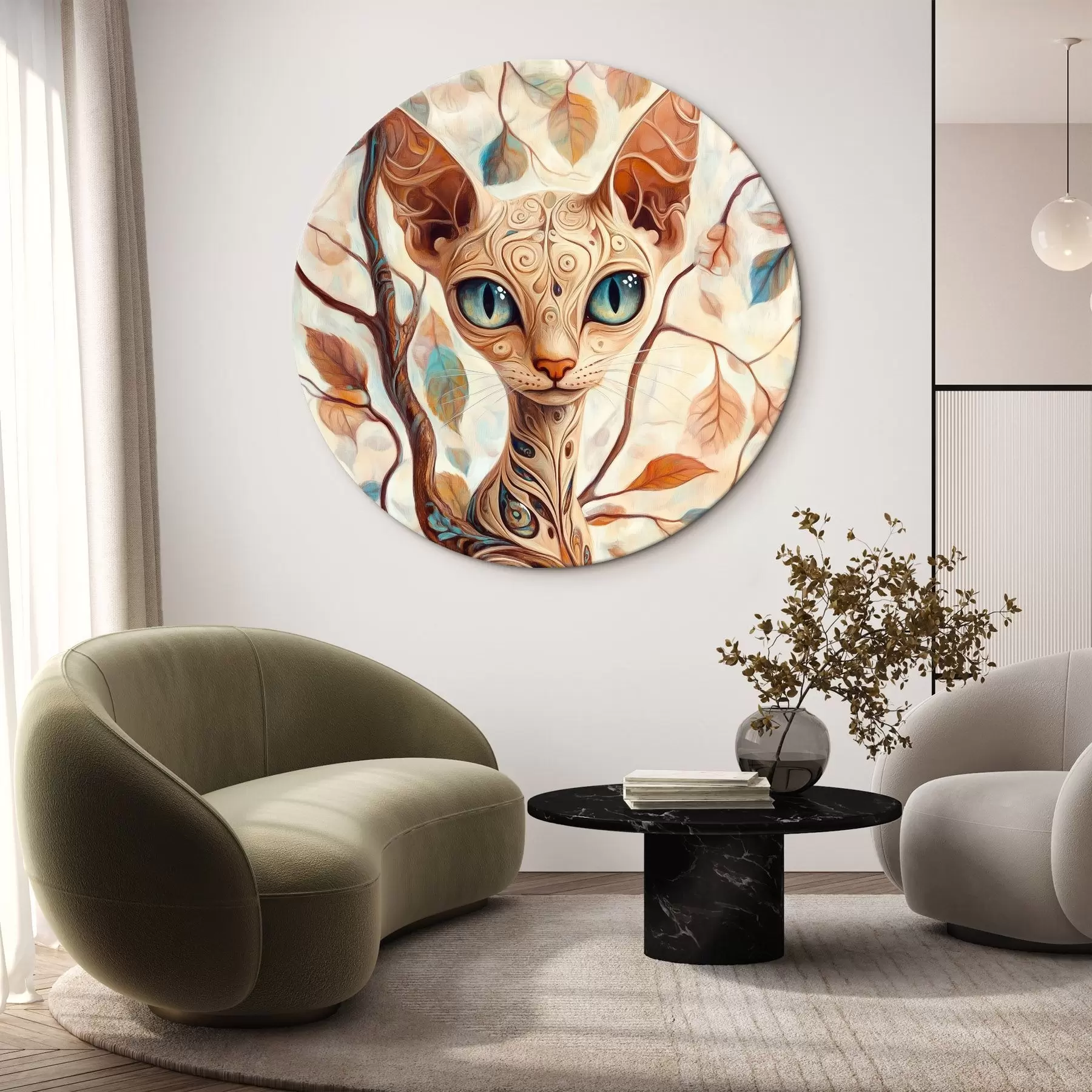 carta da parati Gattino e rami d'albero nr. r42988