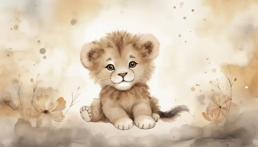 Carta da parati per Bambini Piccolo leone 