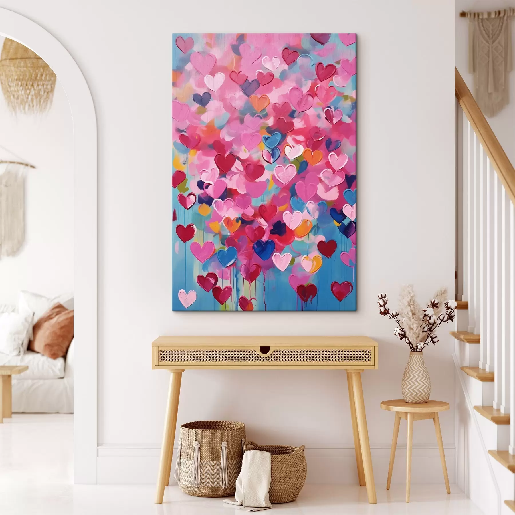 carta da parati Cuori colorati, imitazione della pittura nr. s43033