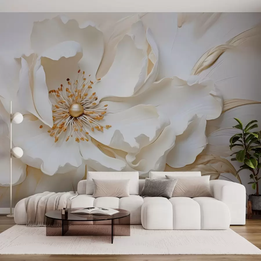 Carta da parati Floreale Delicato fiore in stile bassorilievo n. w03249