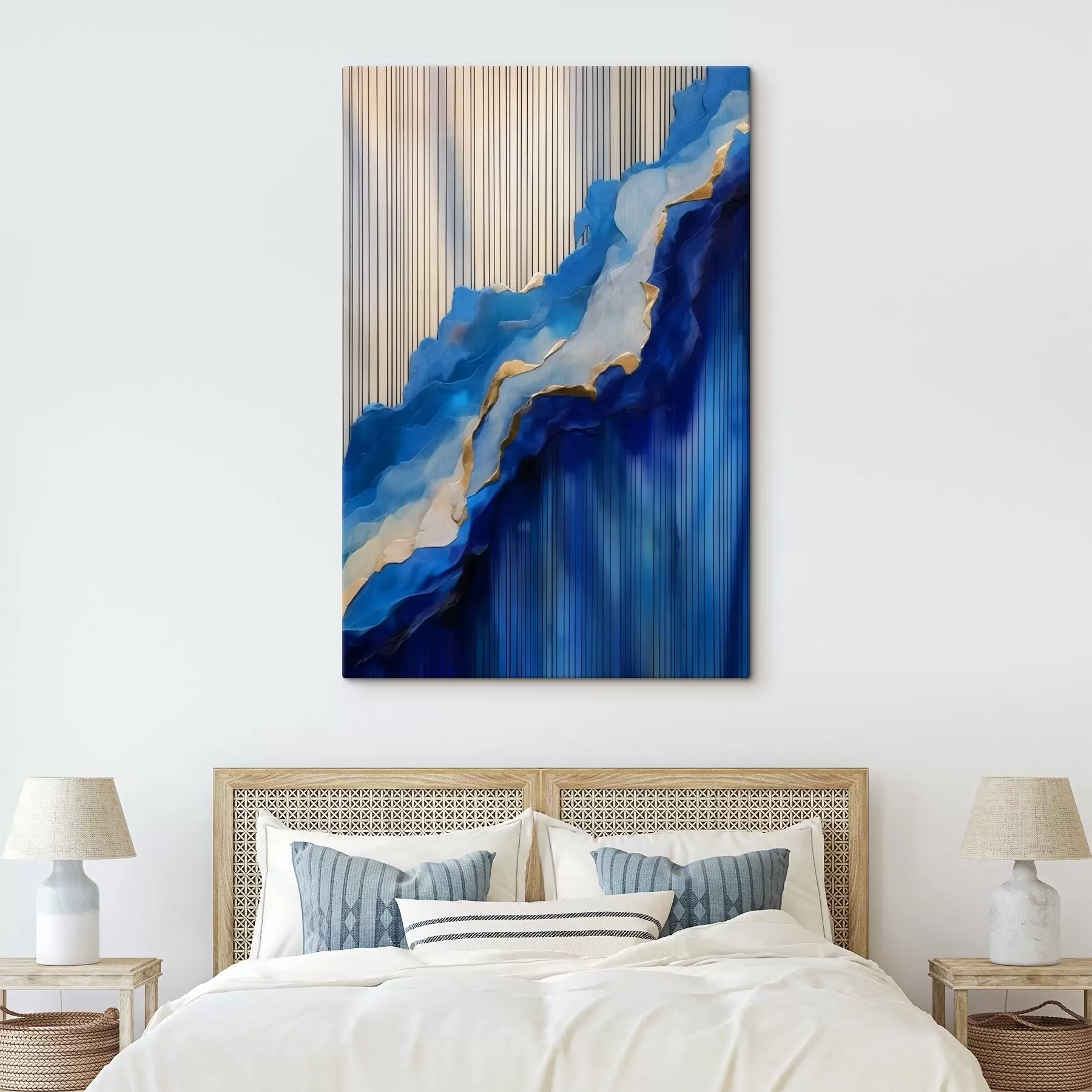 carta da parati Texture astratta blu con linee sullo sfondo nr. s43002