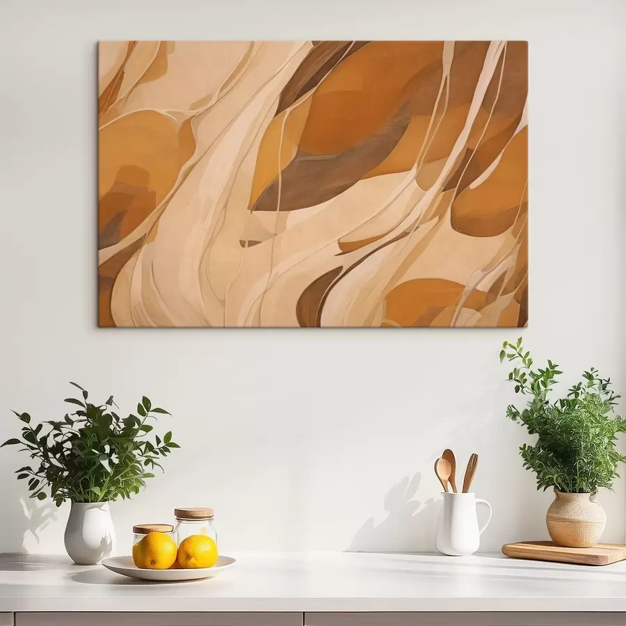 carta da parati Linee astratte e morbide nei toni del marrone nr. s43006