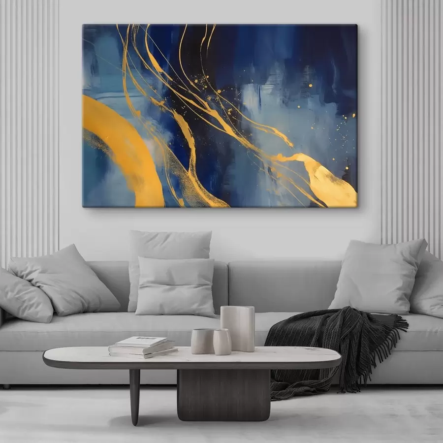 carta da parati Astrazione nei toni del blu e del giallo nr. s43014