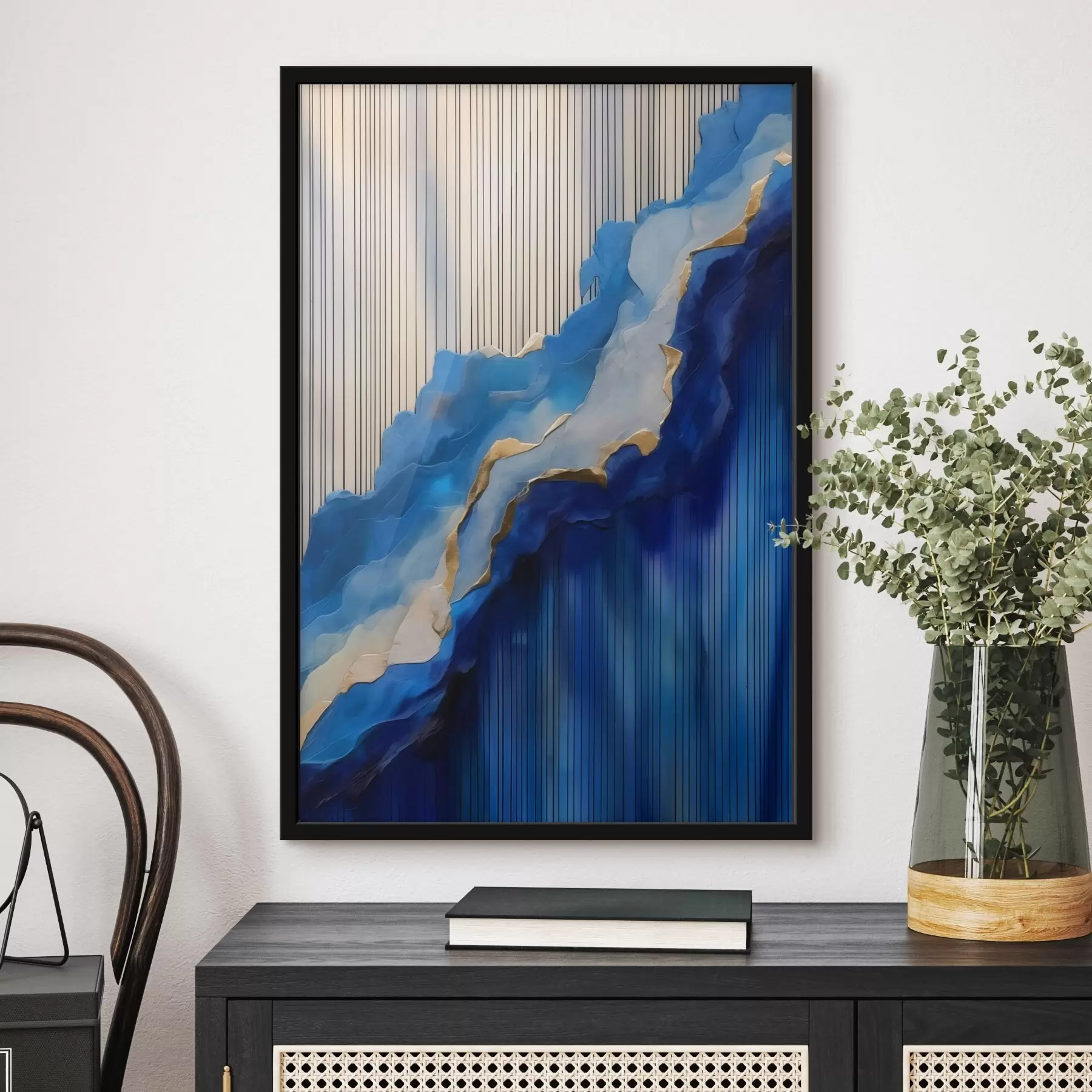 carta da parati Texture astratta blu con linee sullo sfondo nr. f43002