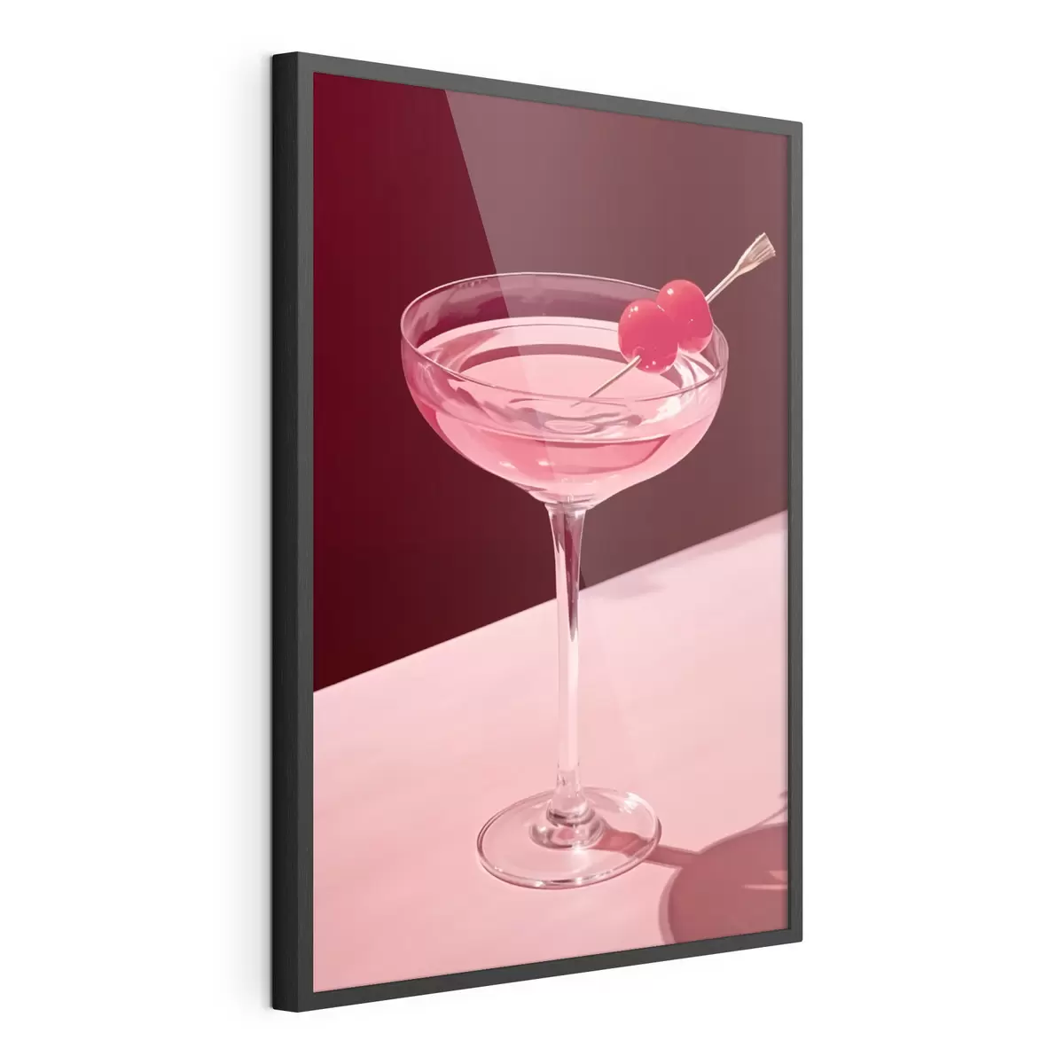 Poster Bicchiere da cocktail con ciliegia f43016