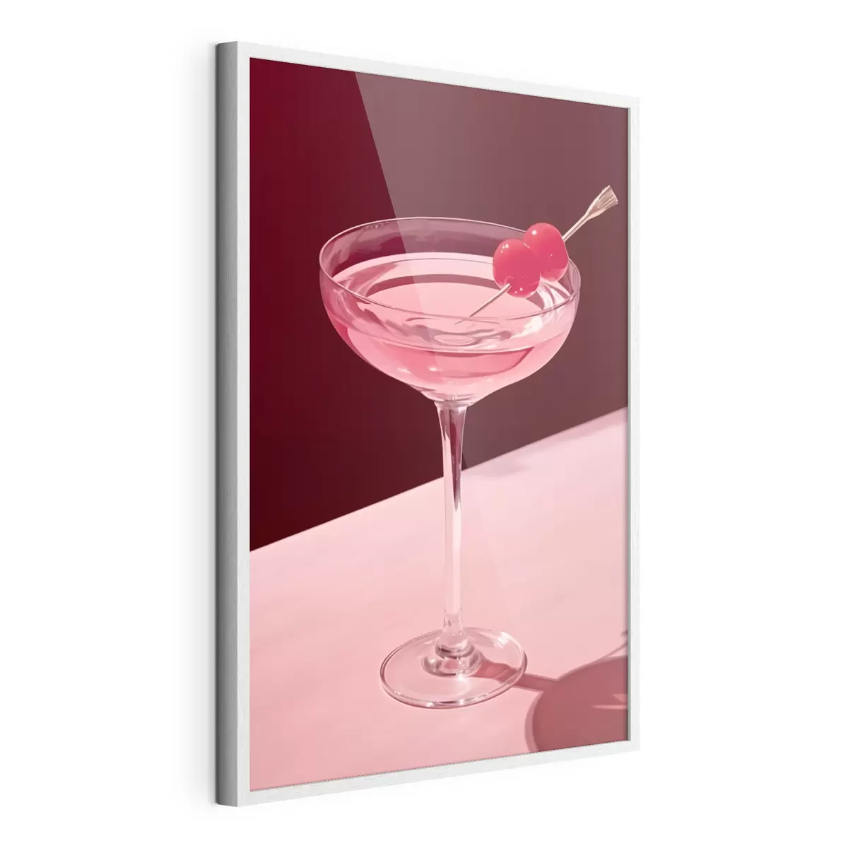 Poster Bicchiere da cocktail con ciliegia f43016