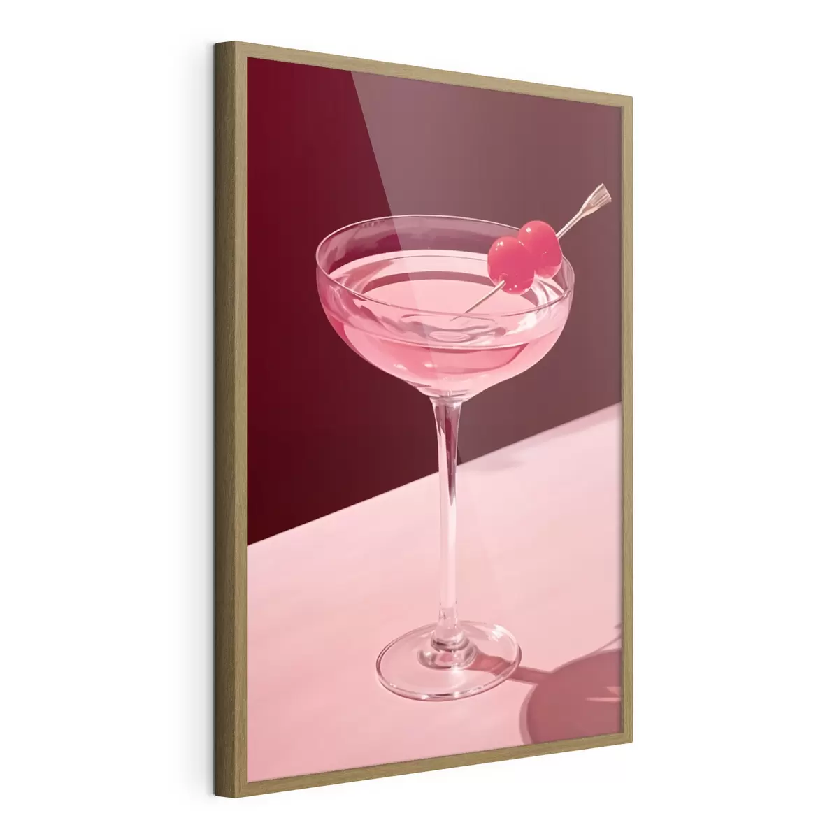 Poster Bicchiere da cocktail con ciliegia f43016