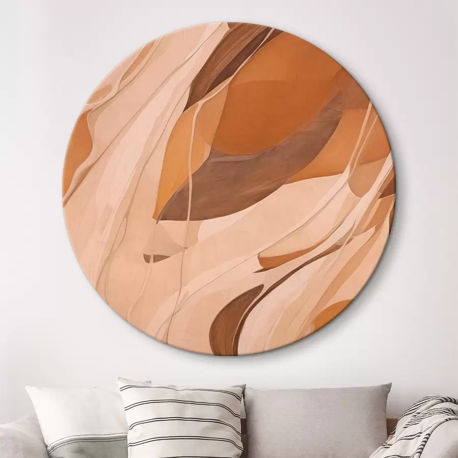 carta da parati Linee astratte e morbide nei toni del marrone nr. r43006