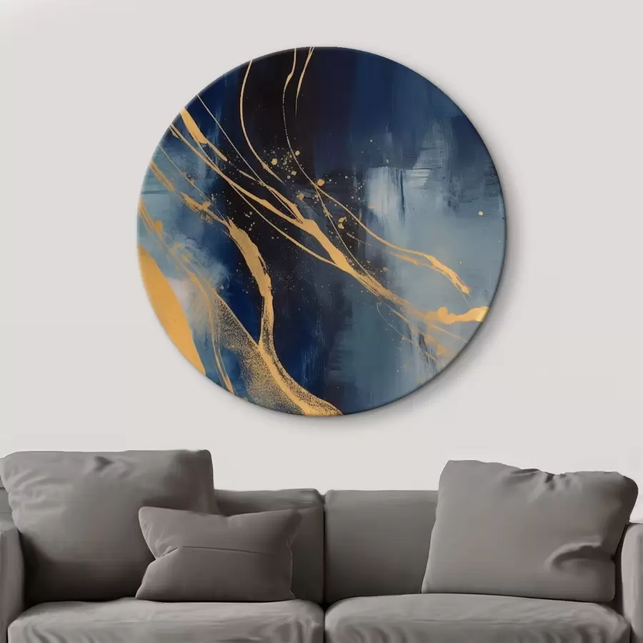 carta da parati Astrazione nei toni del blu e del giallo nr. r43014