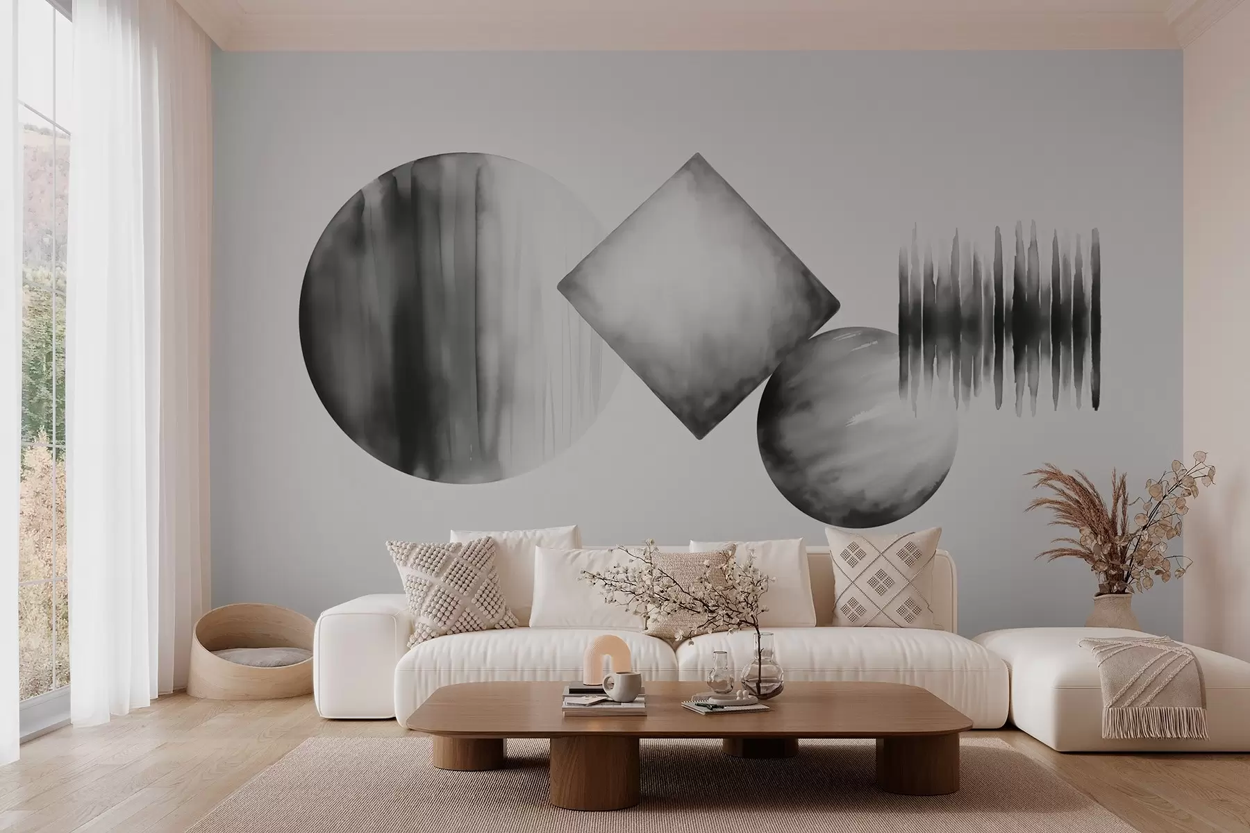 carta da parati Forme geometriche astratte imitazione acquerello nr. w03183