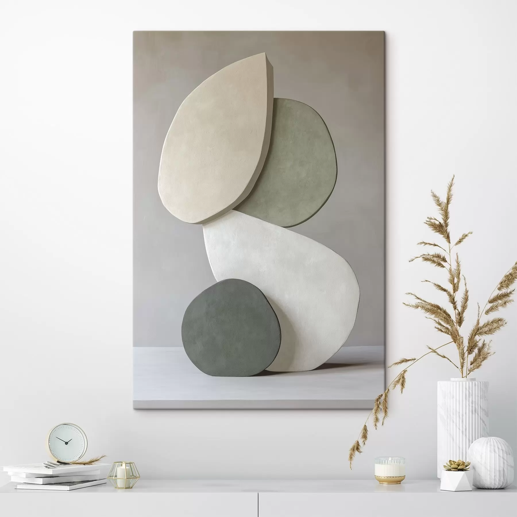 carta da parati Composizione con pietre, realismo, colori pastello, illuminazione naturale  nr. s43050