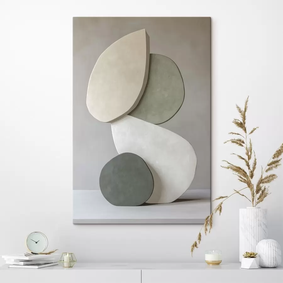 carta da parati Composizione con pietre, realismo, colori pastello, illuminazione naturale  nr. s43050