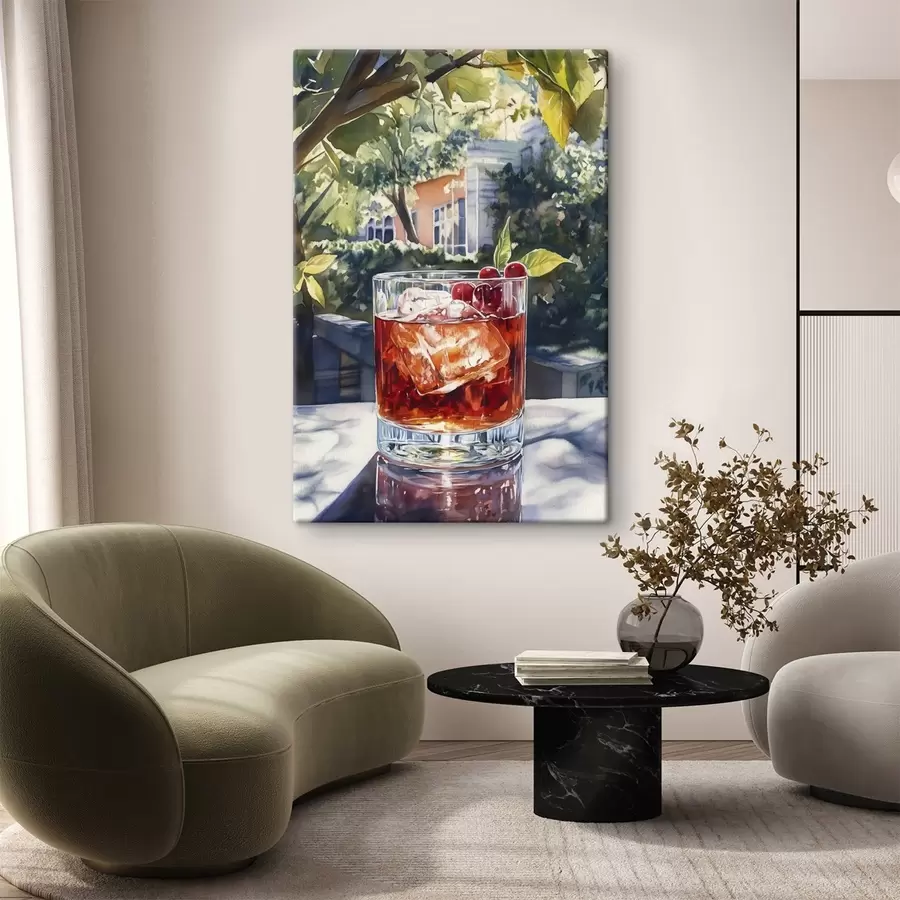 carta da parati Cocktail con bacche, stile acquerello, città estetica, natura estiva nr. s43059