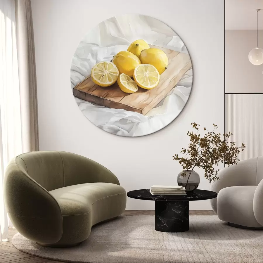 carta da parati Limoni estetici sulla tavola di legno, decorazione della casa, illuminazione naturale nr. r43062