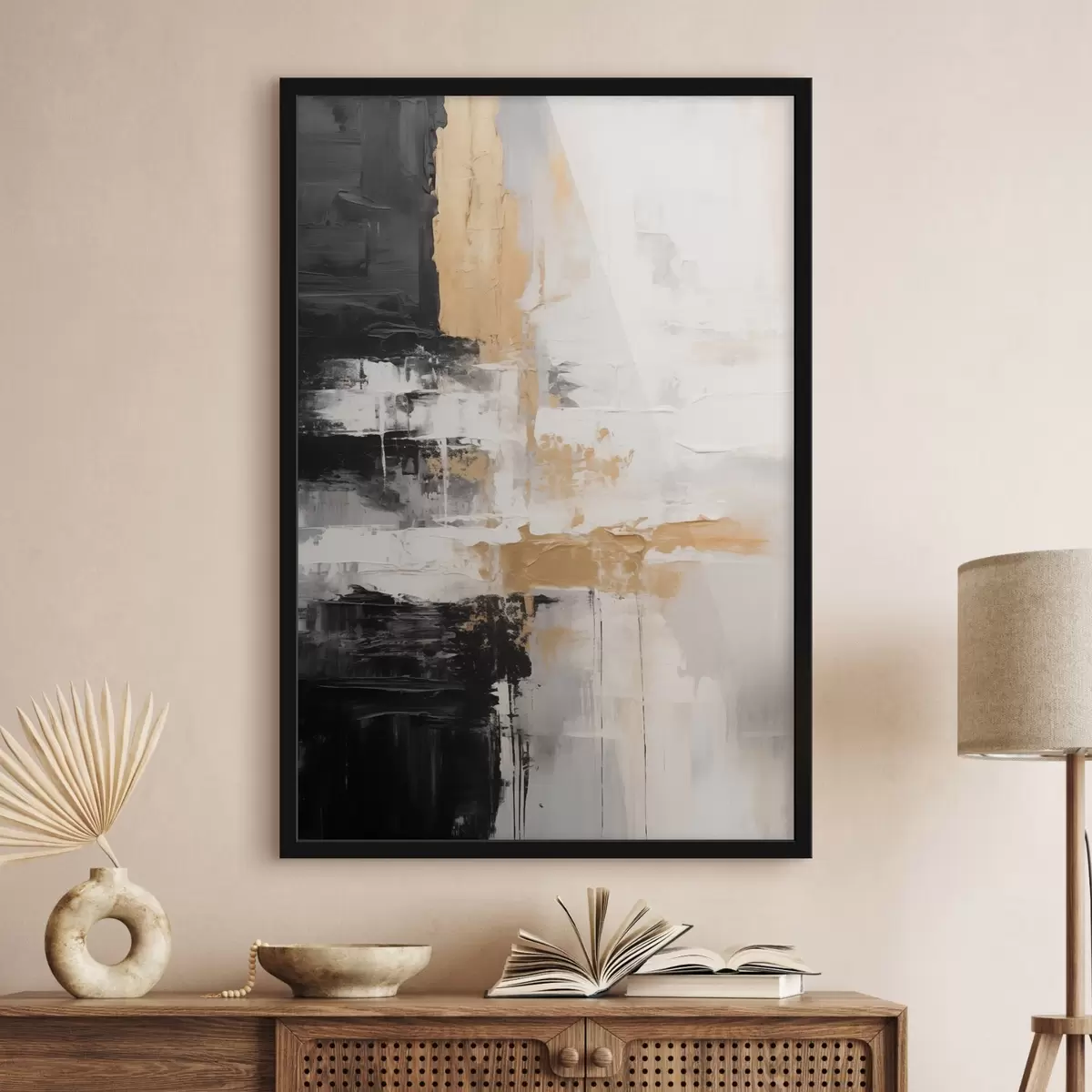 Poster Composizione astratta in bianco e nero f43138