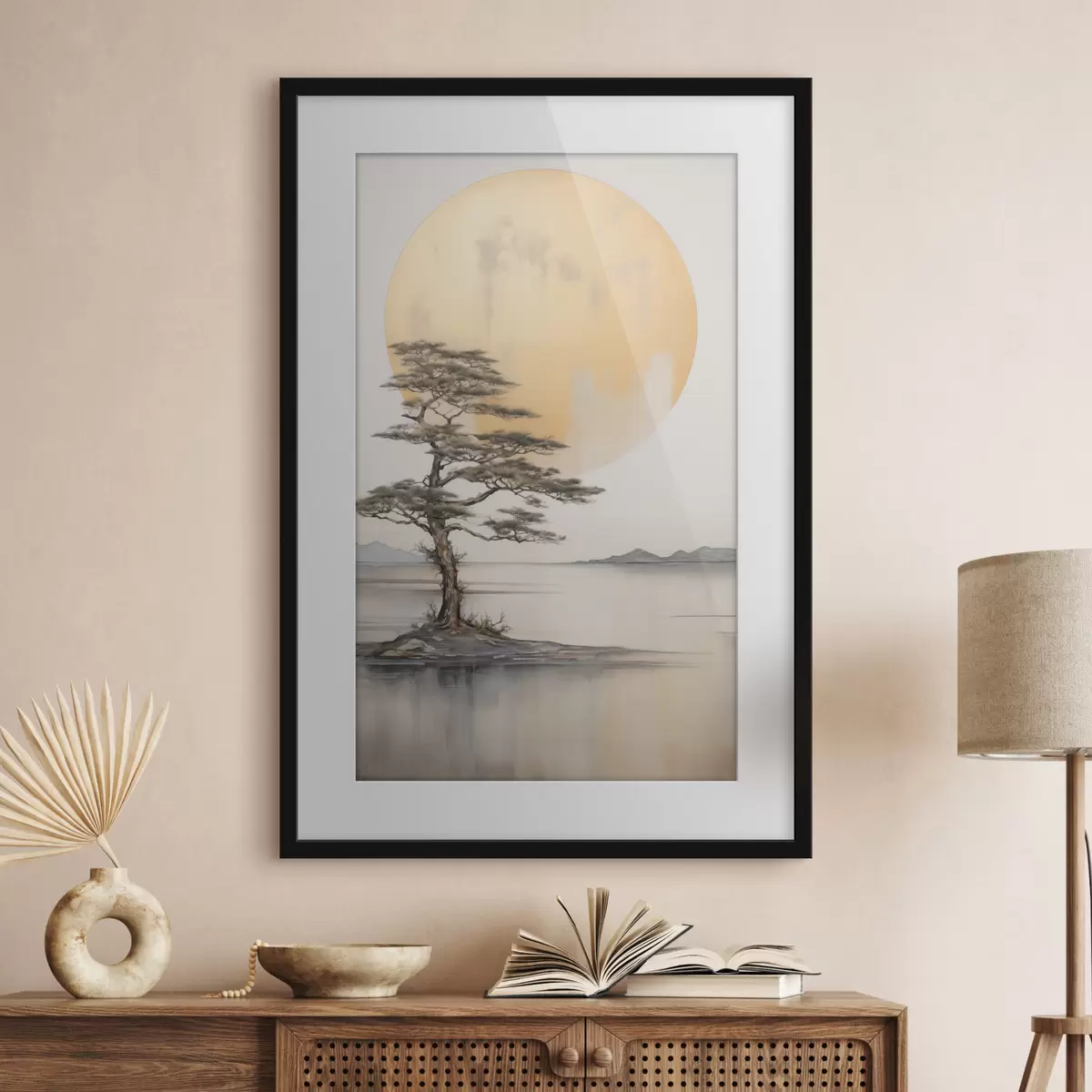 Poster Pino solitario sotto la luna f43142