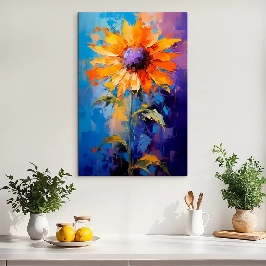 carta da parati Un vivace girasole in stile pittura astratta nr. s43133