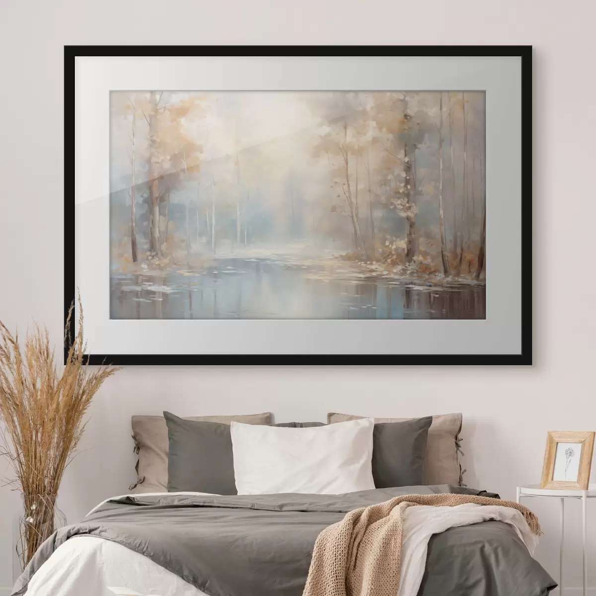 Poster Foschia sul fiume in autunno f43167
