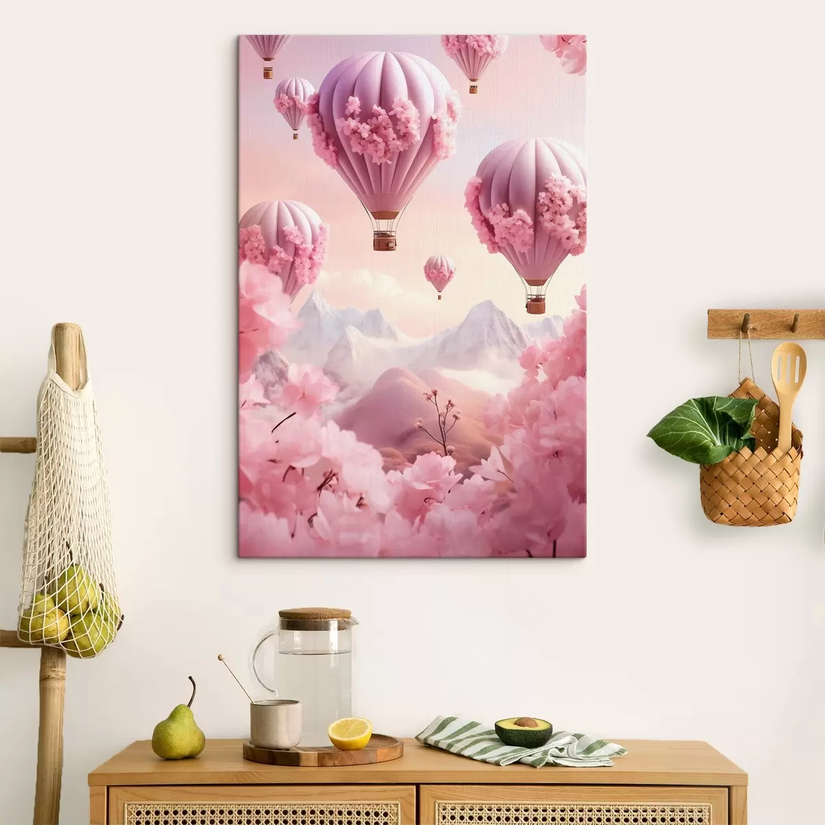 carta da parati Palloncini rosa in montagna nr. s43121